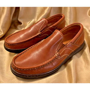 Tommy Bahama Men's Leather Loafer Shoes 9 M Brown Brandy Casual Dress Slip On